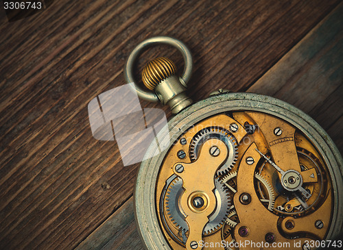 Image of vintage pocket watches. back side