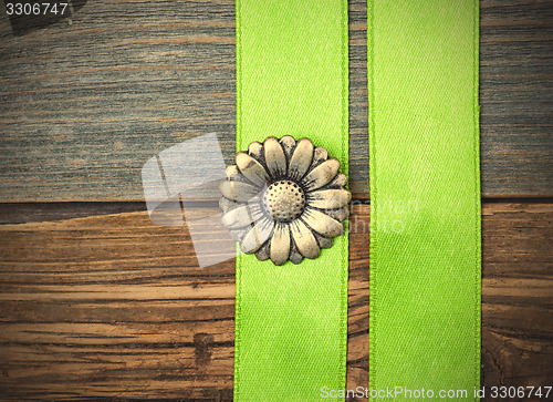 Image of Vintage metallic button flower