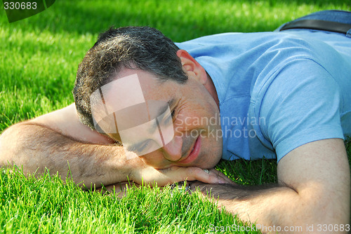 Image of Man on grass
