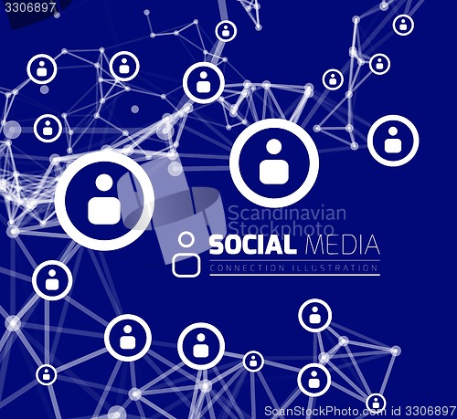 Image of Social network with dot connected by lines