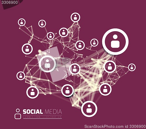 Image of Social network with dot connected by lines