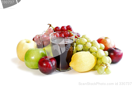 Image of Assorted fruits on white