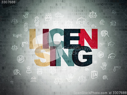 Image of Law concept: Licensing on Digital Paper background