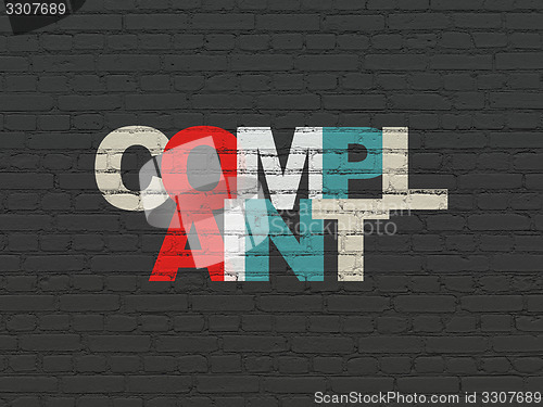 Image of Law concept: Complaint on wall background