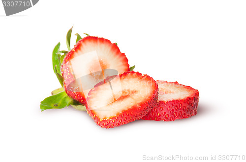 Image of Juicy ripe strawberries sliced