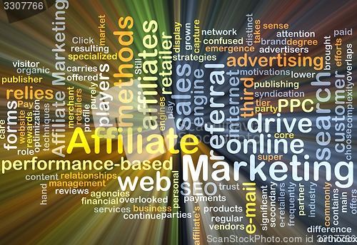 Image of Affiliate marketing background concept glowing