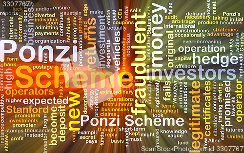 Image of Ponzi scheme background concept glowing