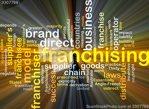 Image of Franchising background concept glowing