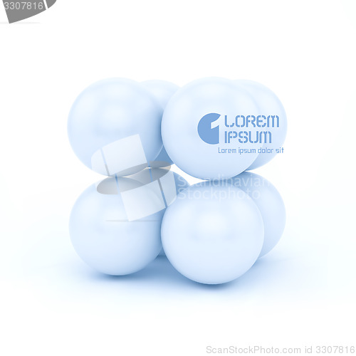 Image of 3D concept illustration. Vector template.