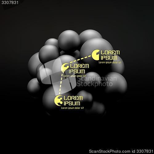 Image of 3D concept illustration. Vector template. 