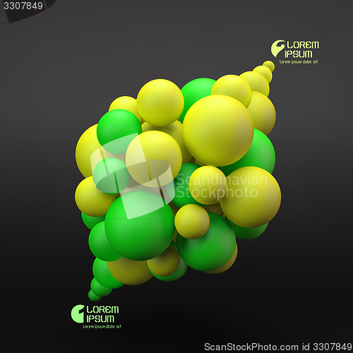 Image of 3D concept illustration. Vector template. 