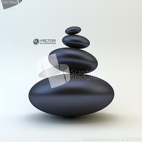 Image of Spa stones. Vector 3d illustration. 