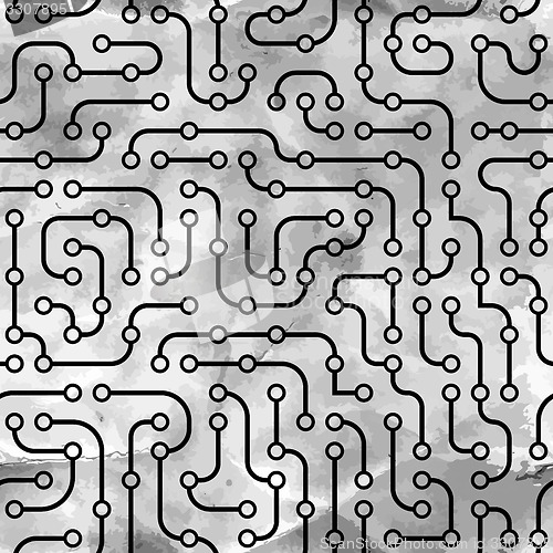 Image of Electronic circuit board. Seamless pattern.