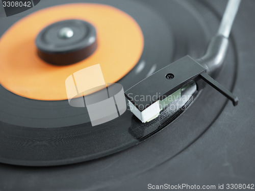 Image of Vinyl record on turntable