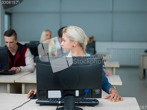 Image of students group in computer lab classroom