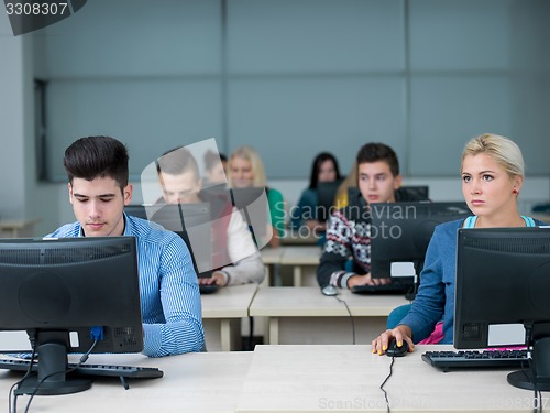 Image of students group in computer lab classroom