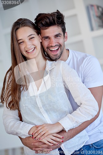 Image of happy young romantic couple have fun arelax  relax at home