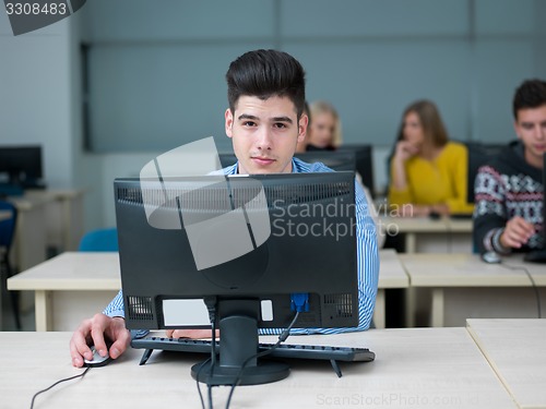 Image of students group in computer lab classroom