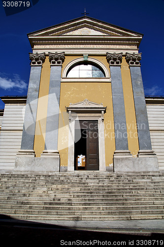 Image of church carnago  italy the old wall terrace   