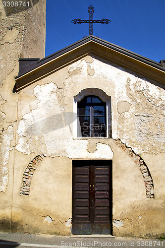 Image of church  castronno  italy the  wall terrace  window    