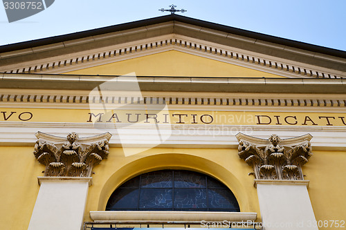 Image of varese  church vedano olona italy the old wall terrace church 