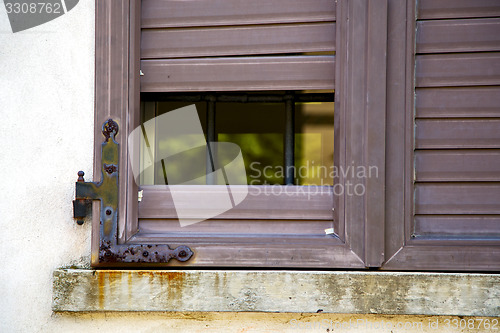 Image of italy abstract  window mornago  the concrete brown plastic