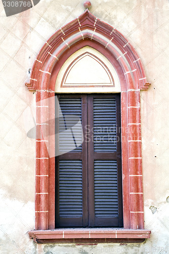 Image of italy abstract  window mornago    wood venetian blind in the con