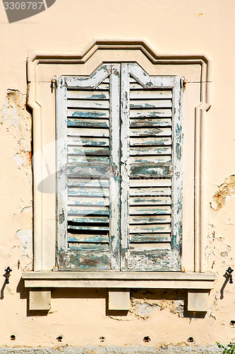 Image of venegono   italy abstract   wood venetian blind in the concrete 