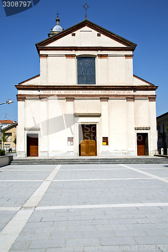 Image of church  venegono italy the old wall 