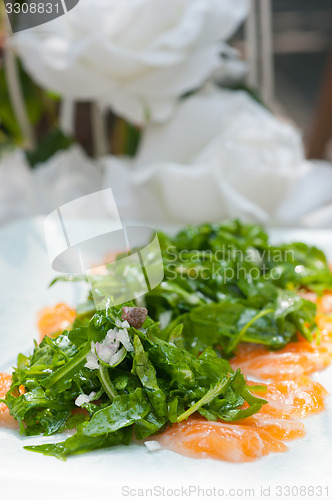 Image of fresh salmon carpaccio