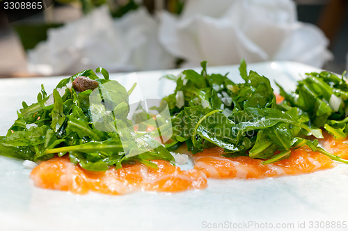 Image of fresh salmon carpaccio