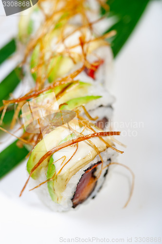 Image of fresh sushi choice combination assortment selection 