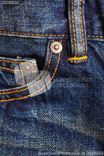 Image of blue jeans, front view