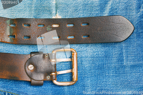 Image of Vintage leather belt with a buckle