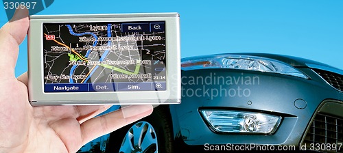 Image of gps in a man hand