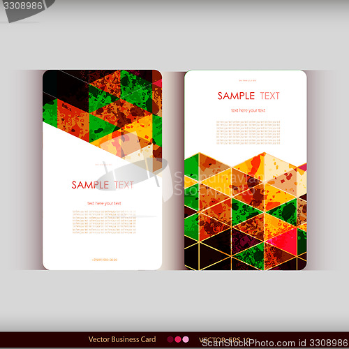 Image of Set of abstract geometric business cards.