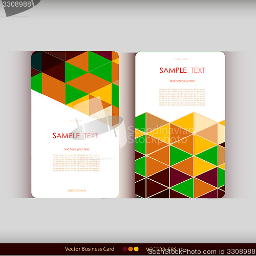 Image of Set of abstract geometric business cards.