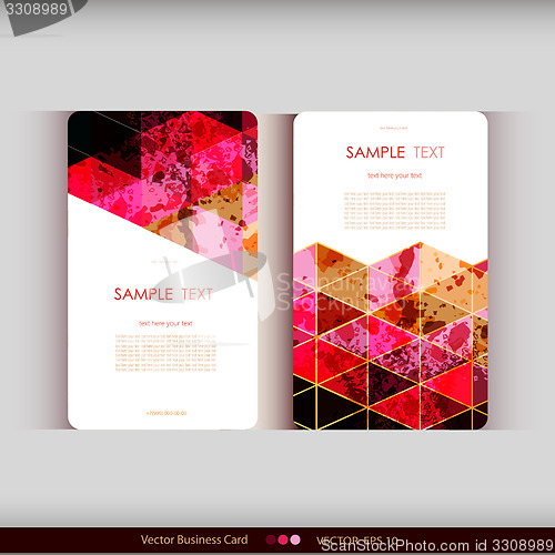 Image of Set of abstract geometric business cards.