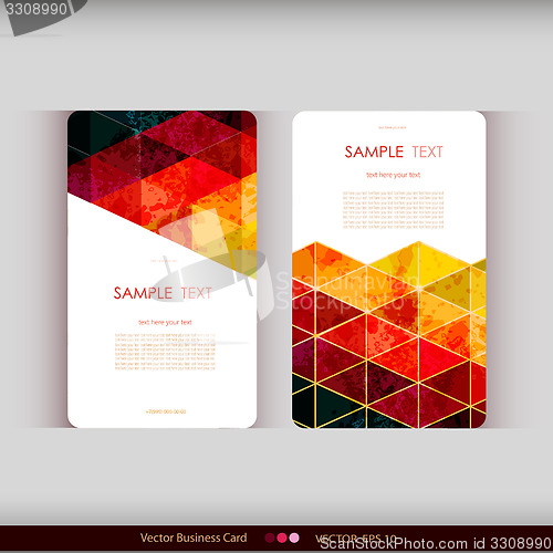 Image of Set of abstract geometric business cards.