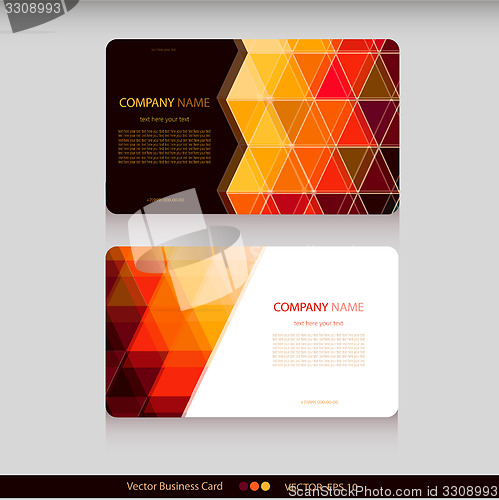 Image of Set of abstract geometric business cards.