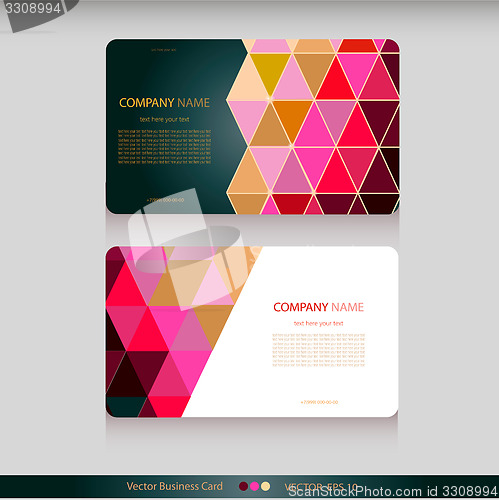 Image of Set of abstract geometric business cards.