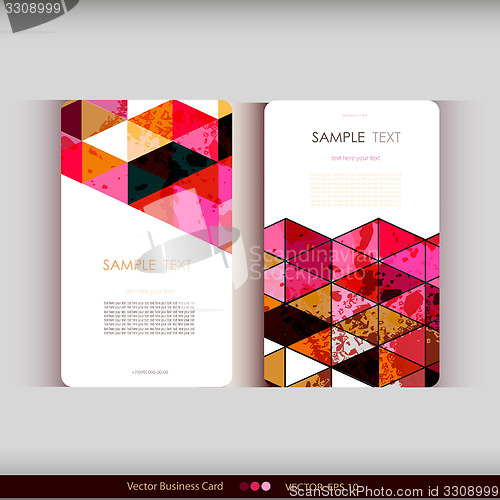Image of Set of abstract geometric business cards