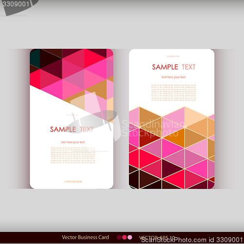 Image of Set of abstract geometric business cards.