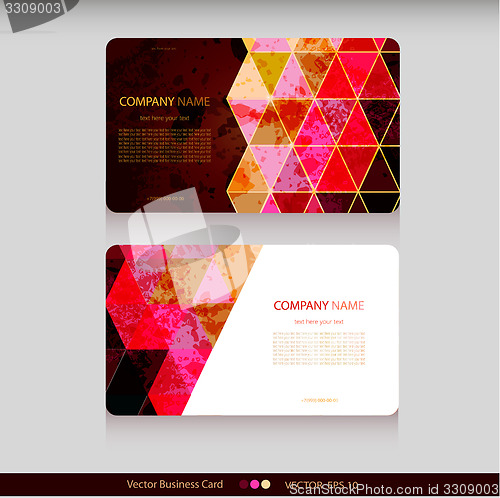 Image of Set of abstract geometric business cards.