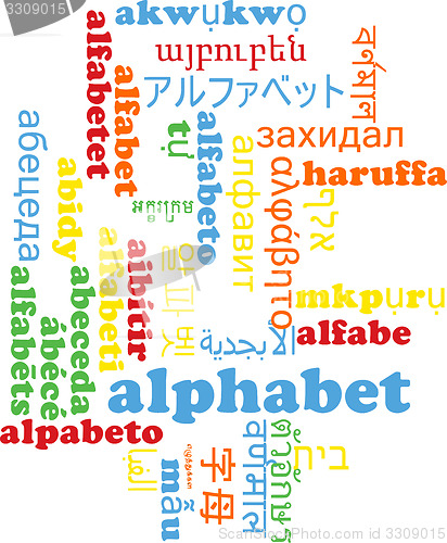 Image of Alphabet multilanguage wordcloud background concept
