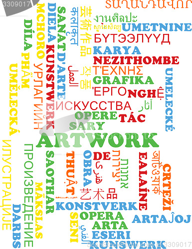 Image of Artwork multilanguage wordcloud background concept