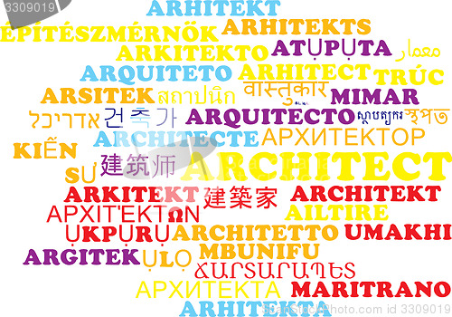 Image of Architect multilanguage wordcloud background concept