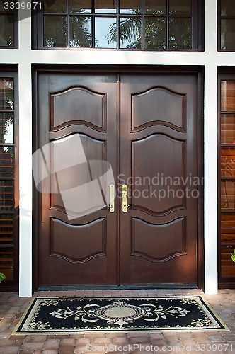 Image of wooden doors closed