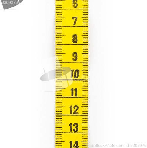 Image of Yellow measuring tape isolated