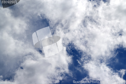 Image of Blue sky with sunlight clouds